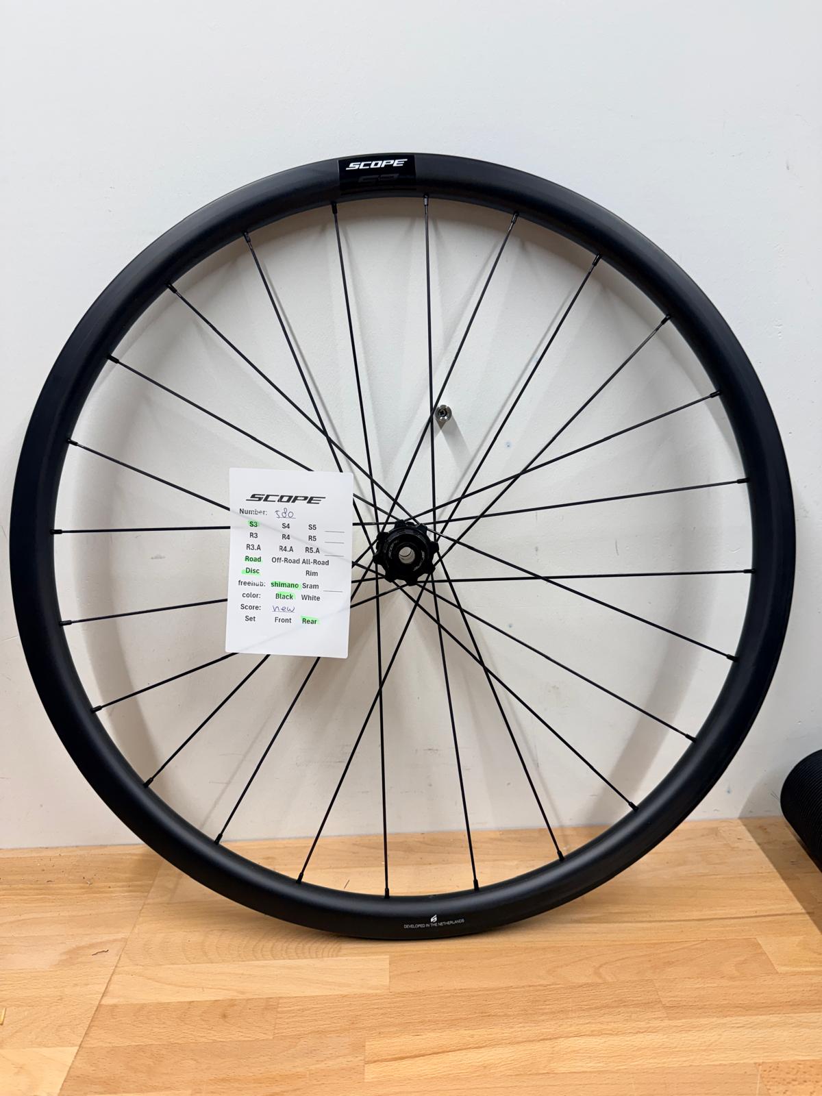 Scope S3 – Carbon Rear Wheel – Disc – Zwart