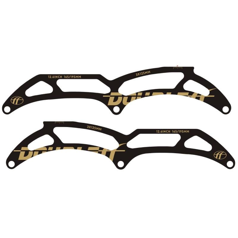 Double FF A2 Frames – Black/Gold – 7000 Aluminum – Entry-level Inline Skate Frame